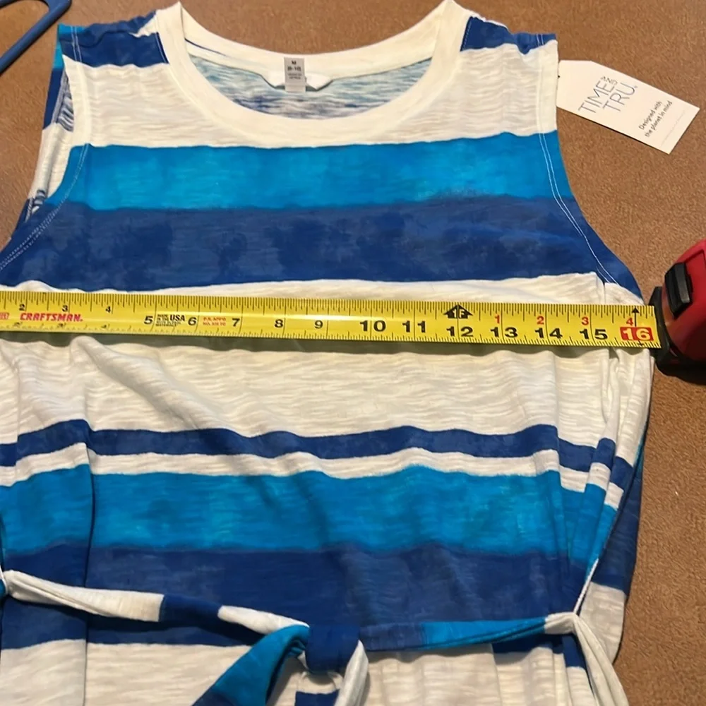 Striped Blue and White Maxi Dress - Picture 3 of 5